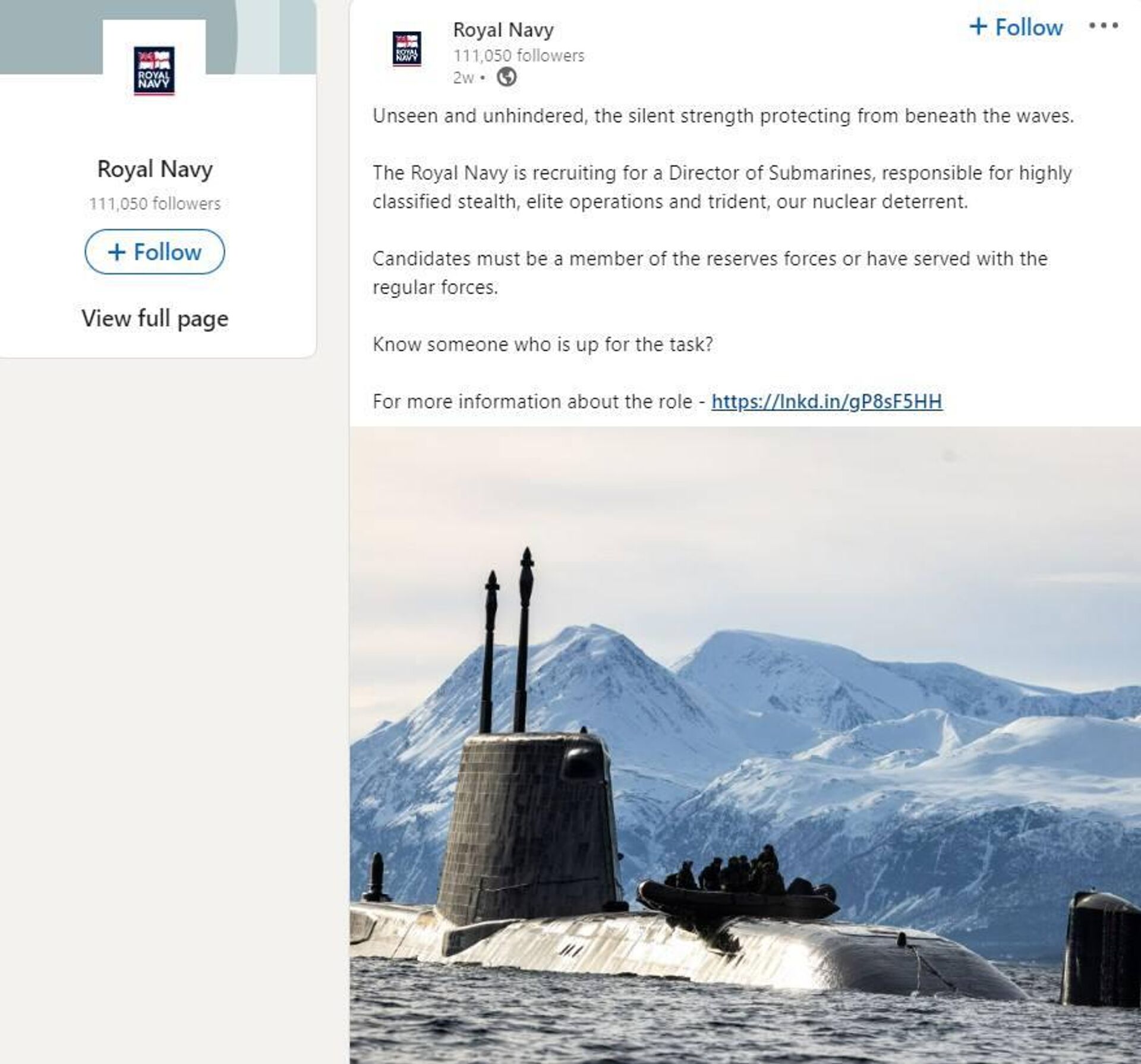 La Royal Navy anuncia un puesto de contralmirante en LinkedIn - Sputnik Mundo, 1920, 07.01.2024