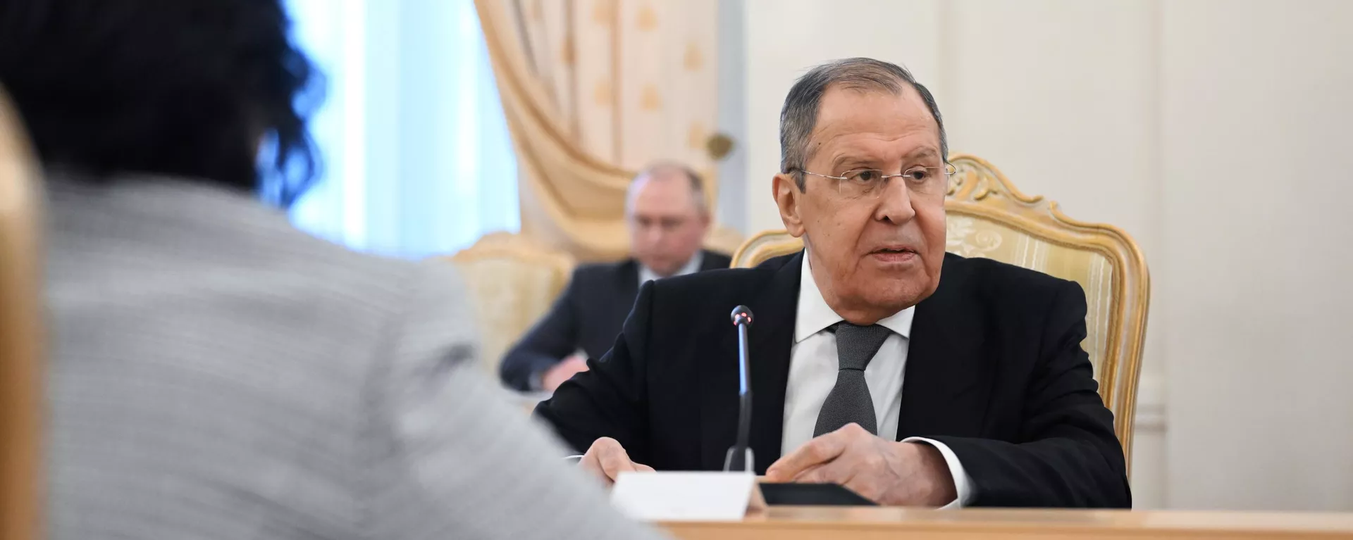 El ministro de Exteriores ruso, Serguéi Lavrov, durante el encuentro con su homóloga norcoreana, Choe Son-hui, en Moscú, el 16 de enero, 2024 El ministro de Exteriores ruso, Serguéi Lavrov, durante el encuentro con su homóloga norcoreana, Choe Son-hui, en Moscú, el 16 de enero, 2024 - Sputnik Mundo, 1920, 16.01.2024