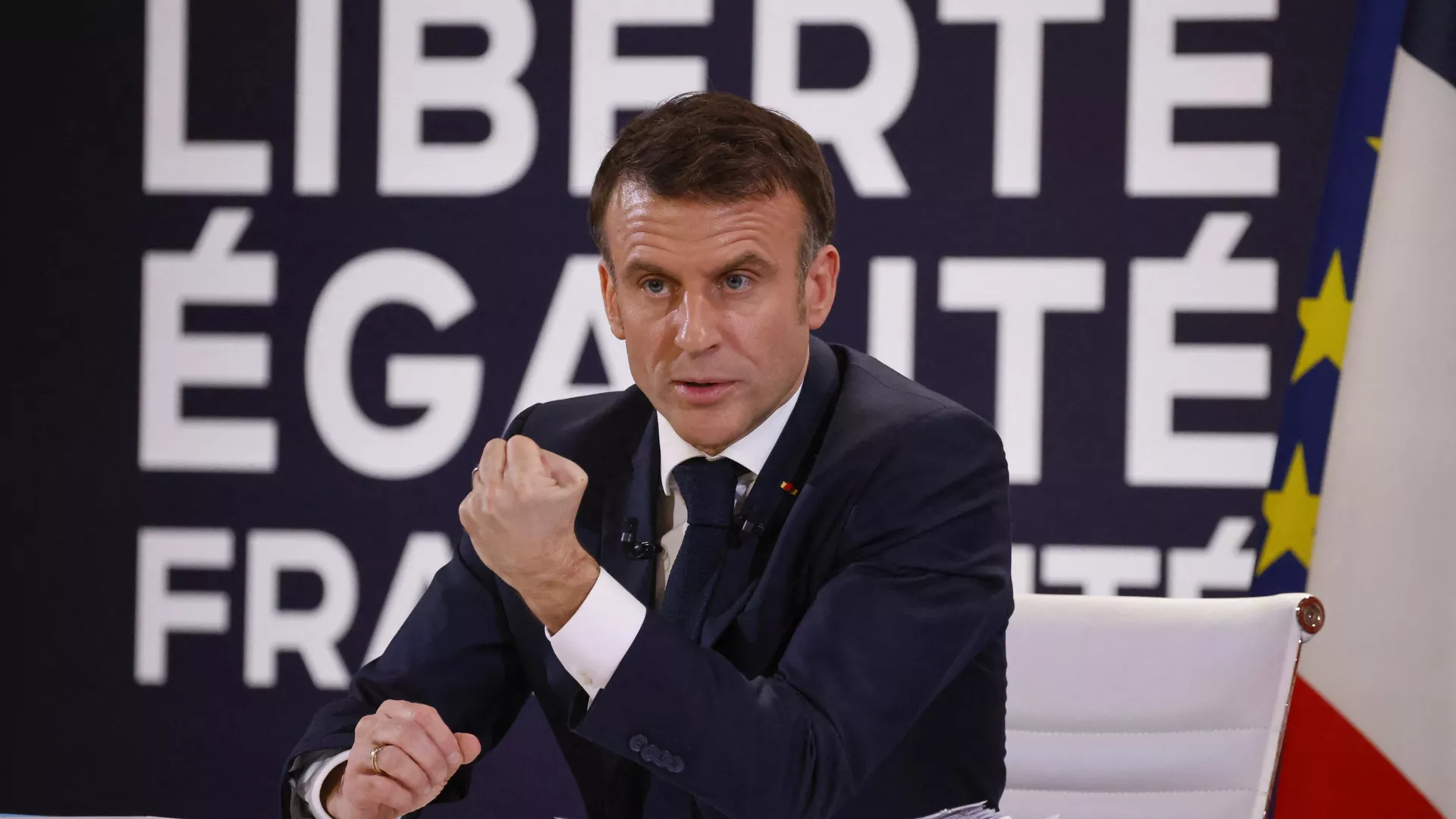 El presidente de Francia, Emmanuel Macron, durante una rueda de prensa