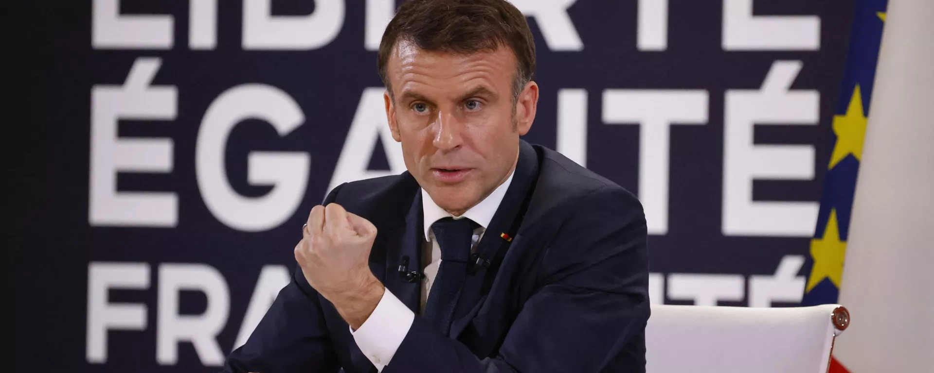 El presidente de Francia, Emmanuel Macron, durante una rueda de prensa El presidente de Francia, Emmanuel Macron, durante una rueda de prensa - Sputnik Mundo, 1920, 17.01.2024