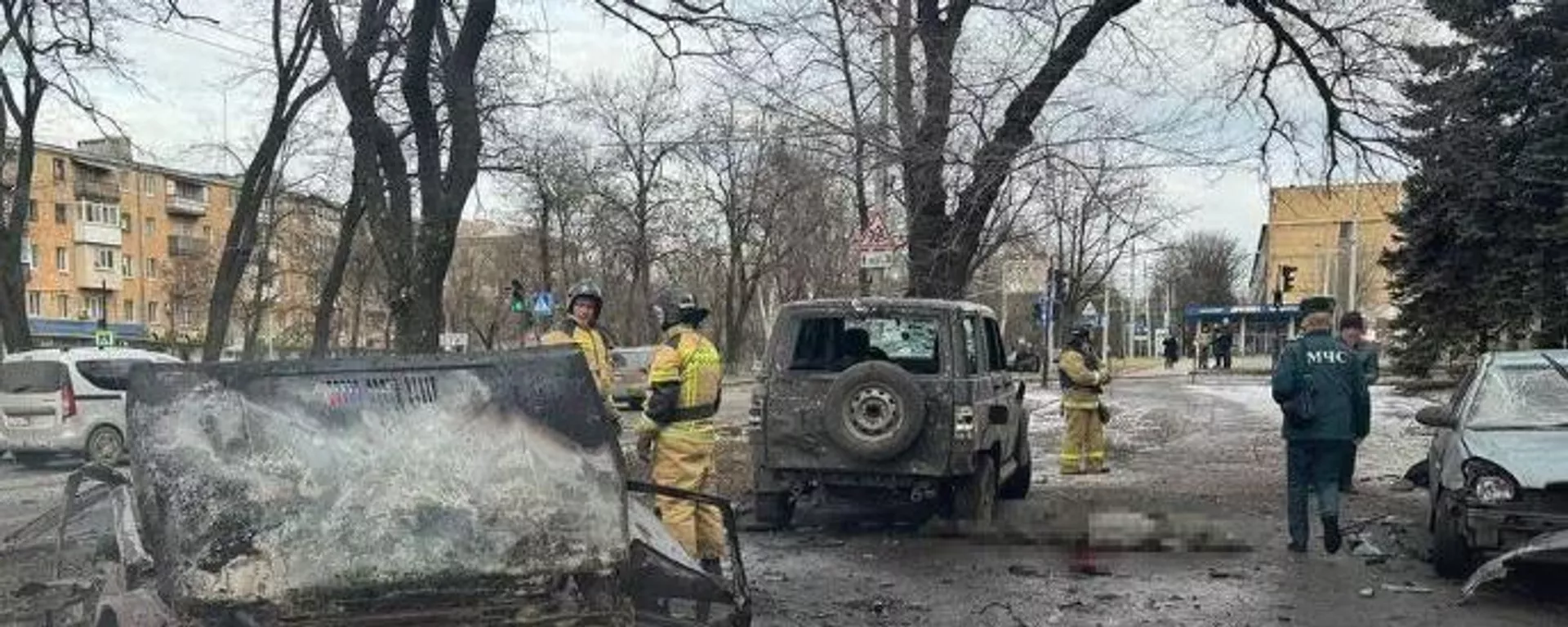 Consecuencias de un bombardeo ucraniano en Donetsk Consecuencias de un bombardeo ucraniano en Donetsk - Sputnik Mundo, 1920, 29.01.2024