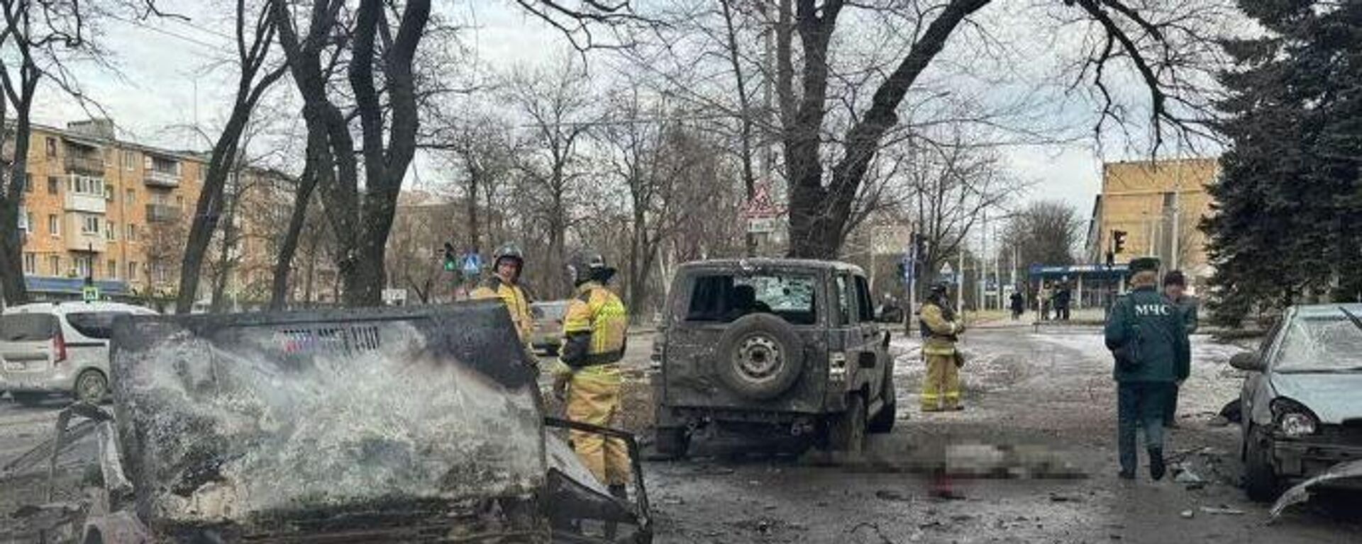 Consecuencias de un bombardeo ucraniano en Donetsk Consecuencias de un bombardeo ucraniano en Donetsk - Sputnik Mundo, 1920, 29.01.2024