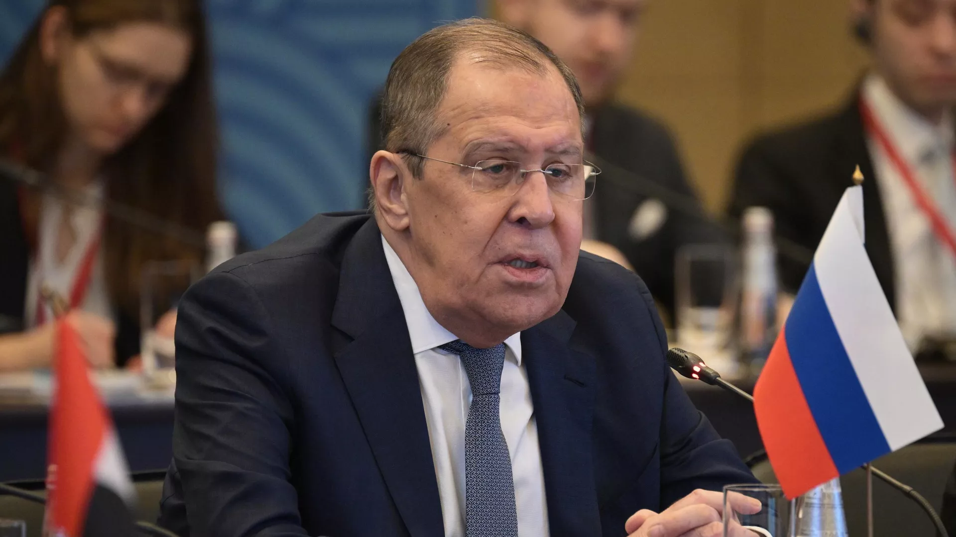 Serguéi Lavrov, canciller ruso, en una reunión de sherpas y sous-sherpas de los BRICS, el 31 de enero de 2023 Serguéi Lavrov, canciller ruso, en una reunión de sherpas y sous-sherpas de los BRICS, el 31 de enero de 2023 - Sputnik Mundo, 1920, 27.02.2024