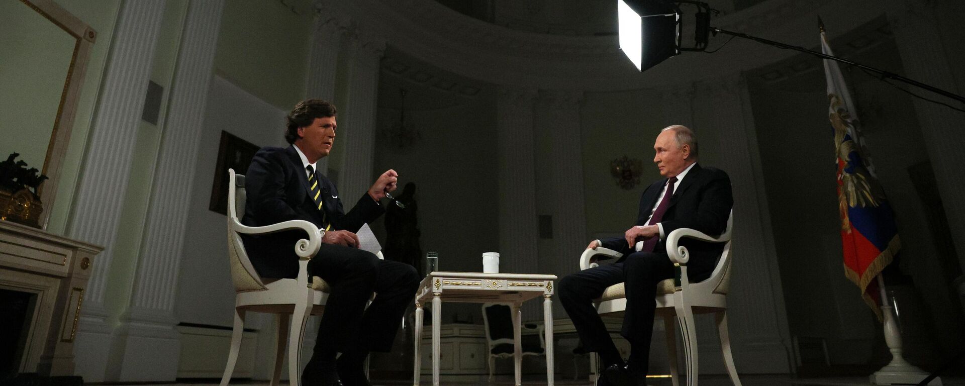 El presidente ruso, Vladímir Putin, concedió una entrevista al periodista estadounidense Tucker Carlson - Sputnik Mundo, 1920, 09.02.2024