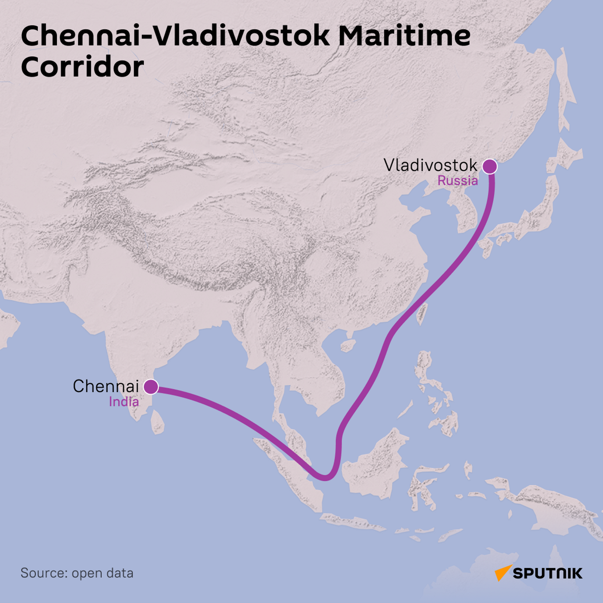 Corredor marítimo Chennai-Vladivostok Corredor marítimo Chennai-Vladivostok - Sputnik Mundo, 1920, 22.02.2024