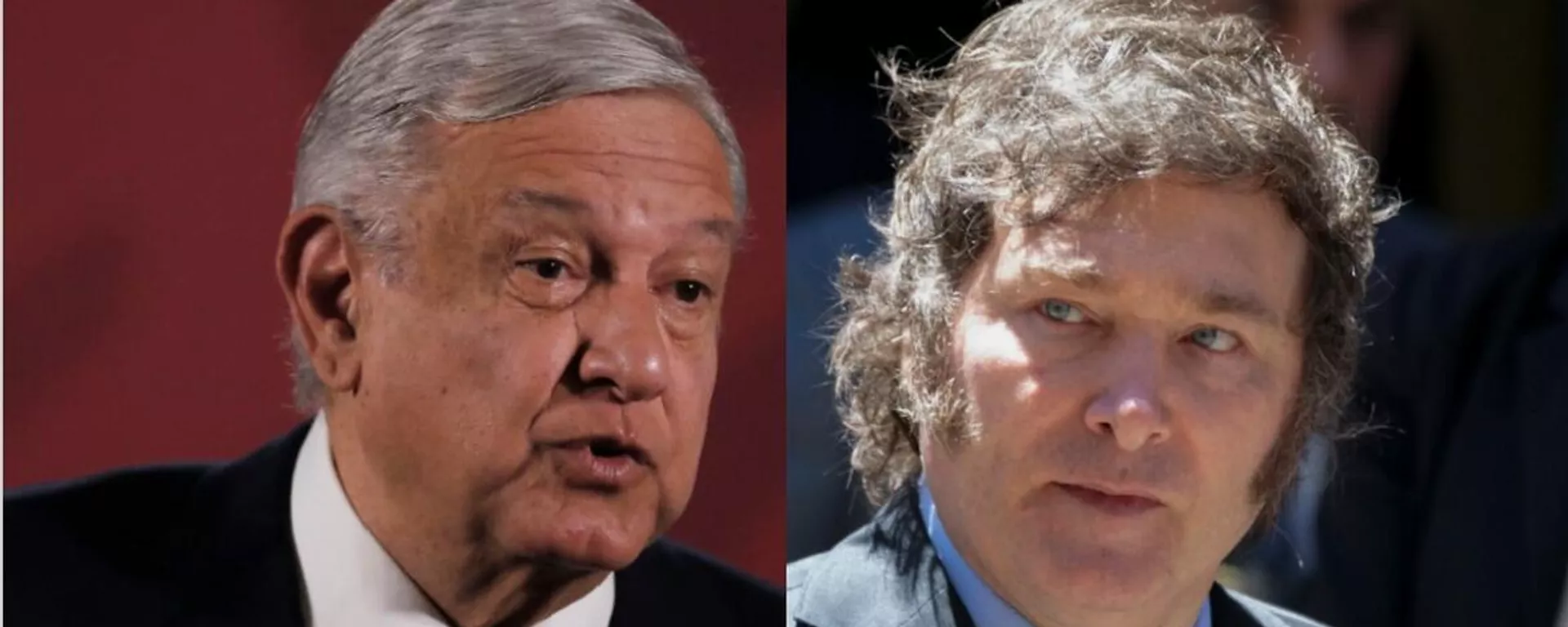 Los presidentes de México, Andrés Manuel López Obrador (izq) y de Argentina, Javier Milei. - Sputnik Mundo, 1920, 27.02.2024