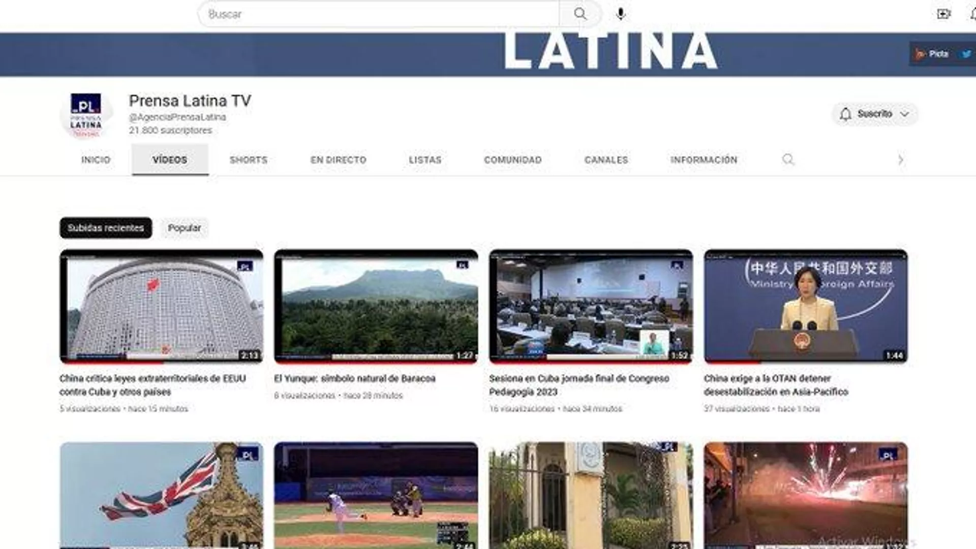 Captura de canal de YouTube de la agencia de noticias Prensa Latina Captura de canal de YouTube de la agencia de noticias Prensa Latina - Sputnik Mundo, 1920, 17.03.2024