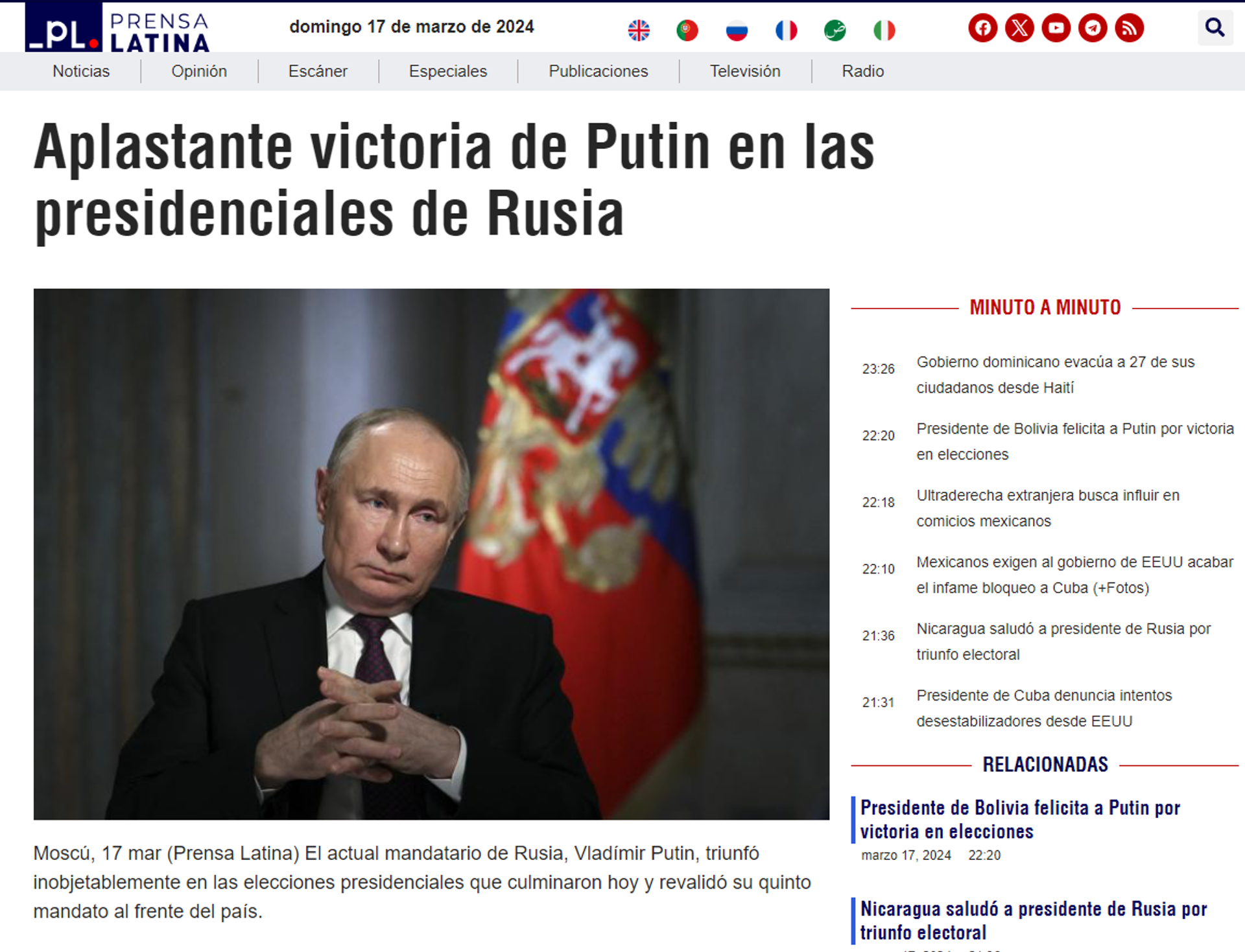 Prensa Latina  - Sputnik Mundo, 1920, 18.03.2024