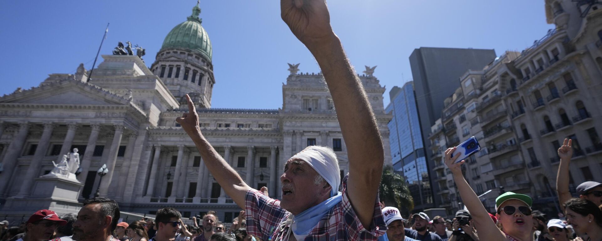 Una protesta en Argentina - Sputnik Mundo, 1920, 09.05.2024