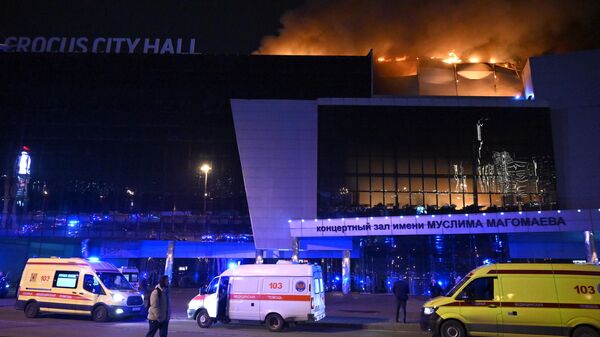 Reportan un tiroteo en la sala de conciertos Crocus City Hall en Moscú - Sputnik Mundo