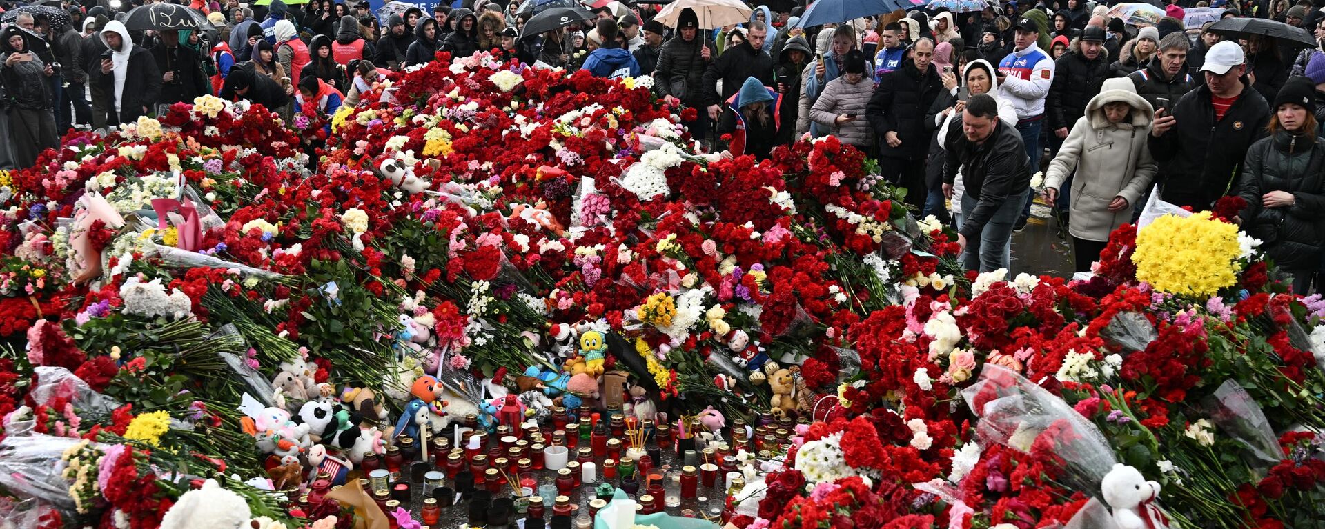 Depositación de flores tras el atentado en Crocus City Hall - Sputnik Mundo, 1920, 25.03.2024