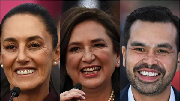 Claudia Sheinbaum, Xóchitl Gálvez y Jorge Álvarez Máynez Claudia Sheinbaum, Xóchitl Gálvez y Jorge Álvarez Máynez - Sputnik Mundo