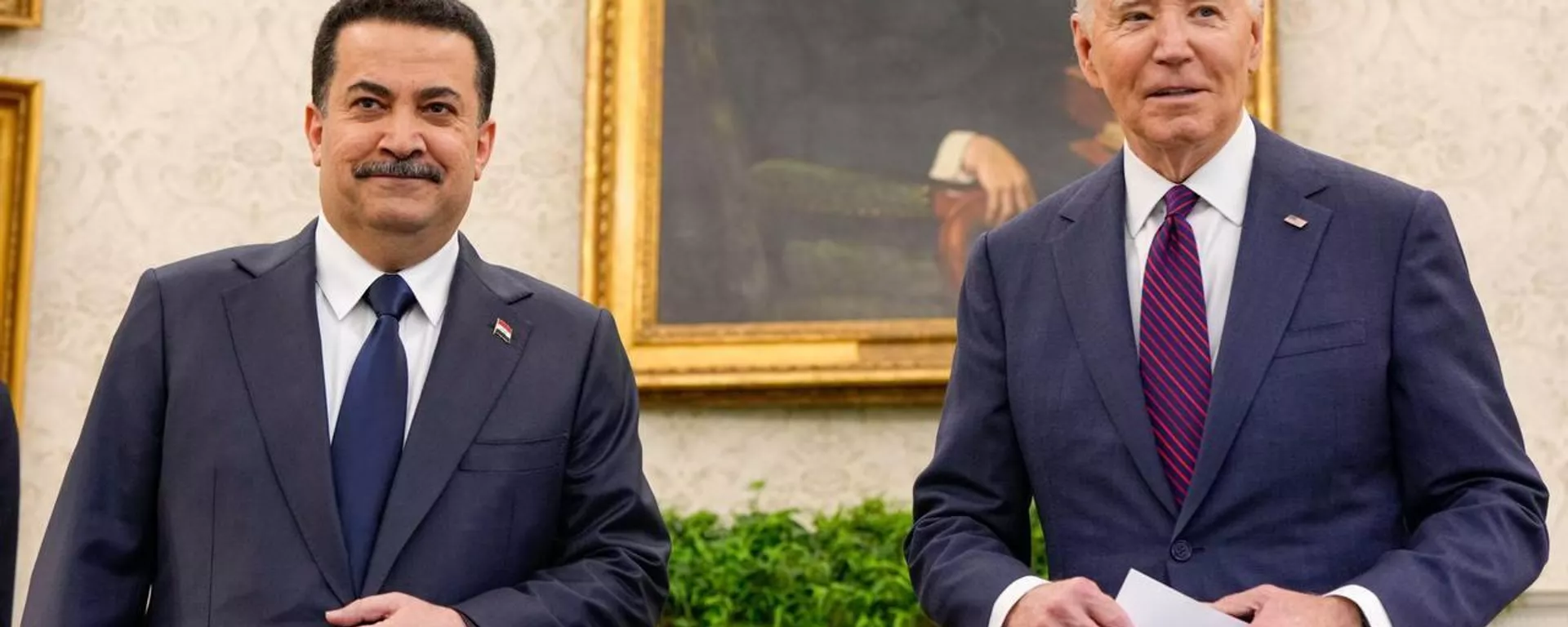 El primer ministro iraquí, Mohamed Shia al Sudani, se reúne con Joe Biden en Washington El primer ministro iraquí, Mohamed Shia al Sudani, se reúne con Joe Biden en Washington - Sputnik Mundo, 1920, 16.04.2024