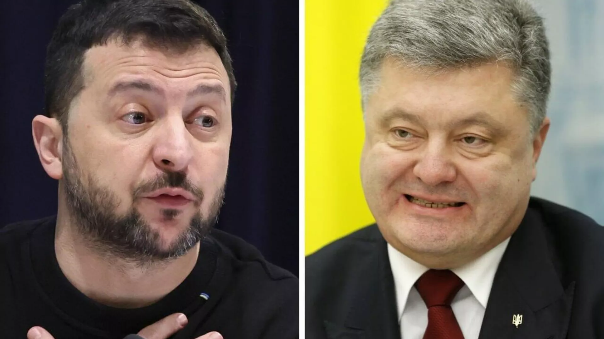 Volodímir Zelenski (izda.) y Petró Poroshenko (dcha.), presidente y expresidente de Ucrania