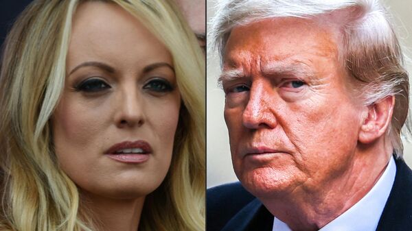 La actriz de entretenimiento para adultos, Stormy Daniels, y el expresidente de EEUU, Donald Trump - Sputnik Mundo