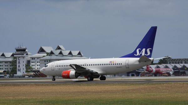 Un avión de la aerolínea sueca Scandinavian Airlines System (SAS) - Sputnik Mundo