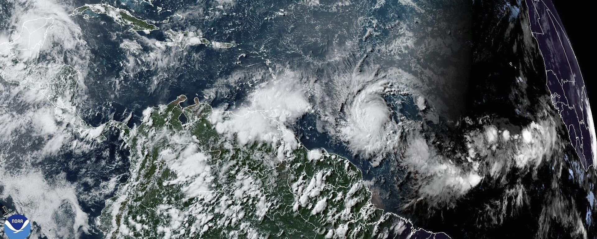 Imagen satelital del huracán Beryl - Sputnik Mundo, 1920, 30.06.2024