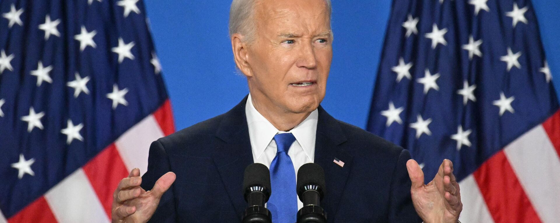 El presidente de EEUU, Joe Biden, durante la cumbre de la OTAN en Washington el 11 de julio de 2024 - Sputnik Mundo, 1920, 11.07.2024