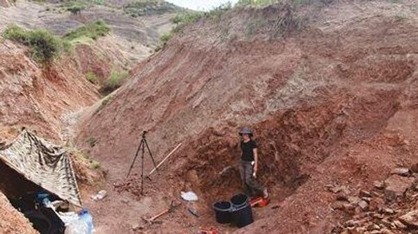 Excavaciones cerca de la ciudad de Tash Komur, en el sur de Kirguistán - Sputnik Mundo