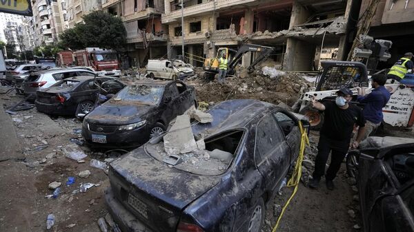 Bombardeo en Beirut por ataques israelíes  - Sputnik Mundo