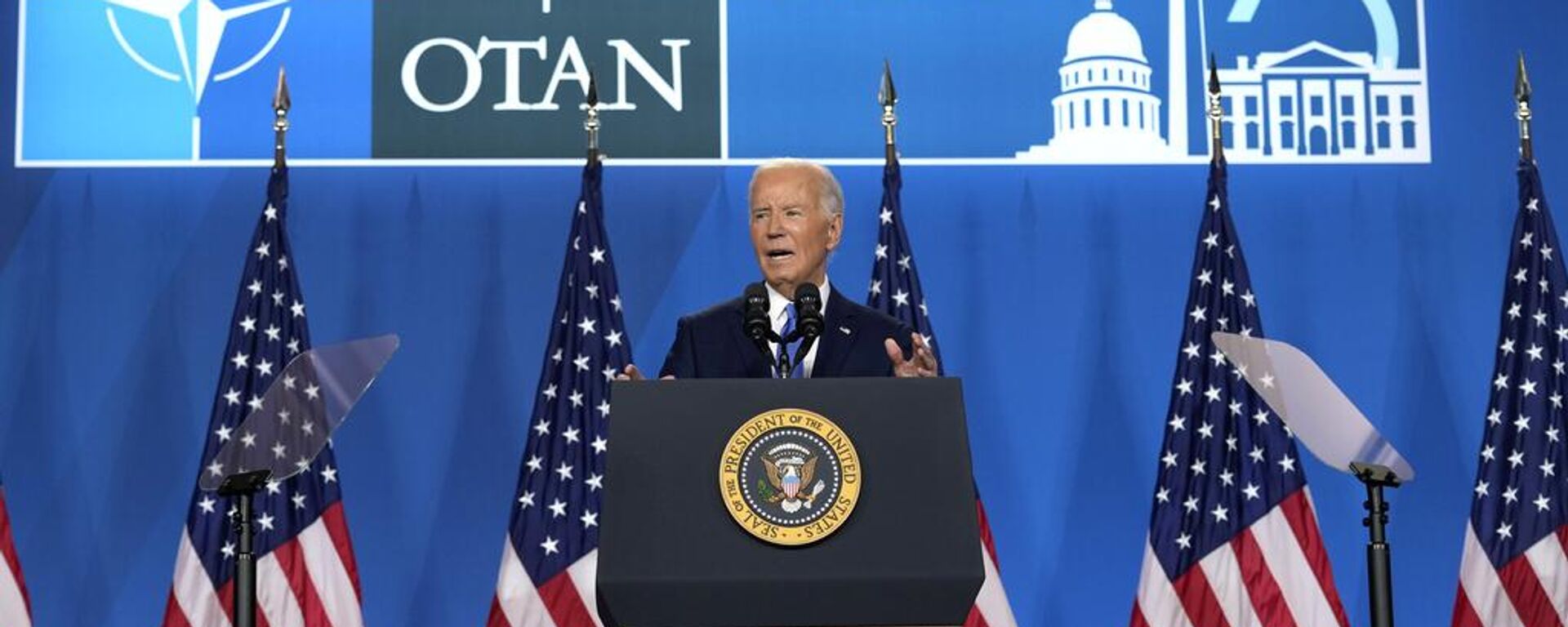 El presidente de EEUU, Joe Biden, en la cumbre de la OTAN en julio de 2024 - Sputnik Mundo, 1920, 05.10.2024