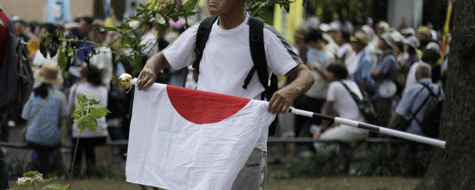 Una persona con la bandera japonesa - Sputnik Mundo, 1920, 09.10.2024