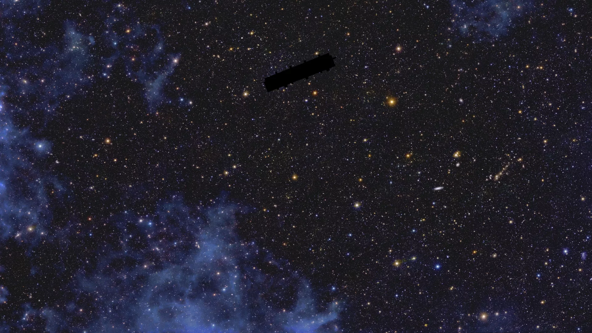 Parte de una imagen de la Vía Láctea y de las numerosas galaxias situadas fuera de ella.