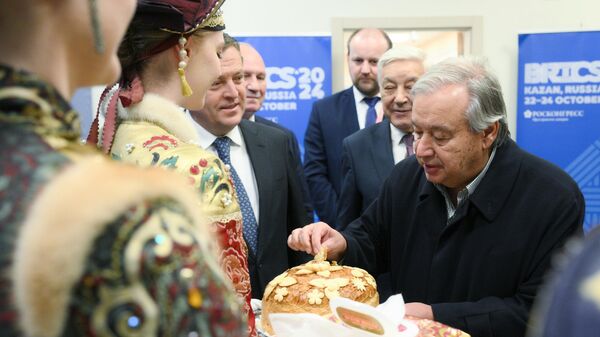 El secretario general de la Organización Naciones Unidas (ONU), Antonio Guterres, ha llegado a la ciudad rusa de Kazán - Sputnik Mundo