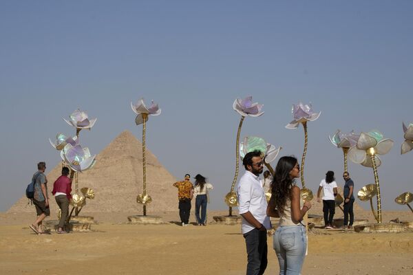 La exposición cuenta con el apoyo de la Unesco y de varios ministerios egipcios.En la foto: la obra Padma/pulso y flor del artista indio Shilo Shiv Suleman. - Sputnik Mundo