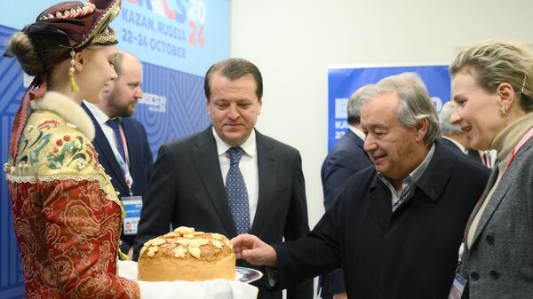 El Secretario General de las Naciones Unidas (ONU) Antonio Guterres en la XVI Cumbre de los BRICS - Sputnik Mundo