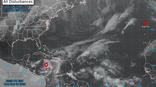 Imagen satelital de la tormenta tropical Rafel  - Sputnik Mundo