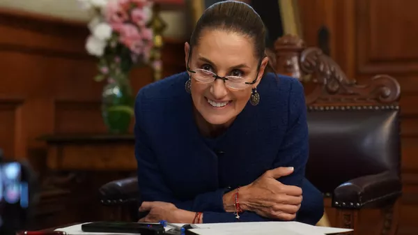 La presidenta de México, Claudia Sheinbaum, tras la llamada con el candidato republicano y próximo mandatario de EEUU, Donald Trump. - Sputnik Mundo
