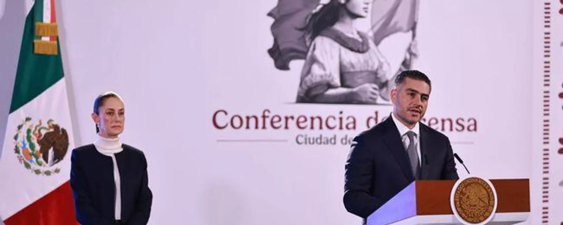 Claudia Sheinbaum y Omar García Harfuch - Sputnik Mundo, 1920, 18.11.2024