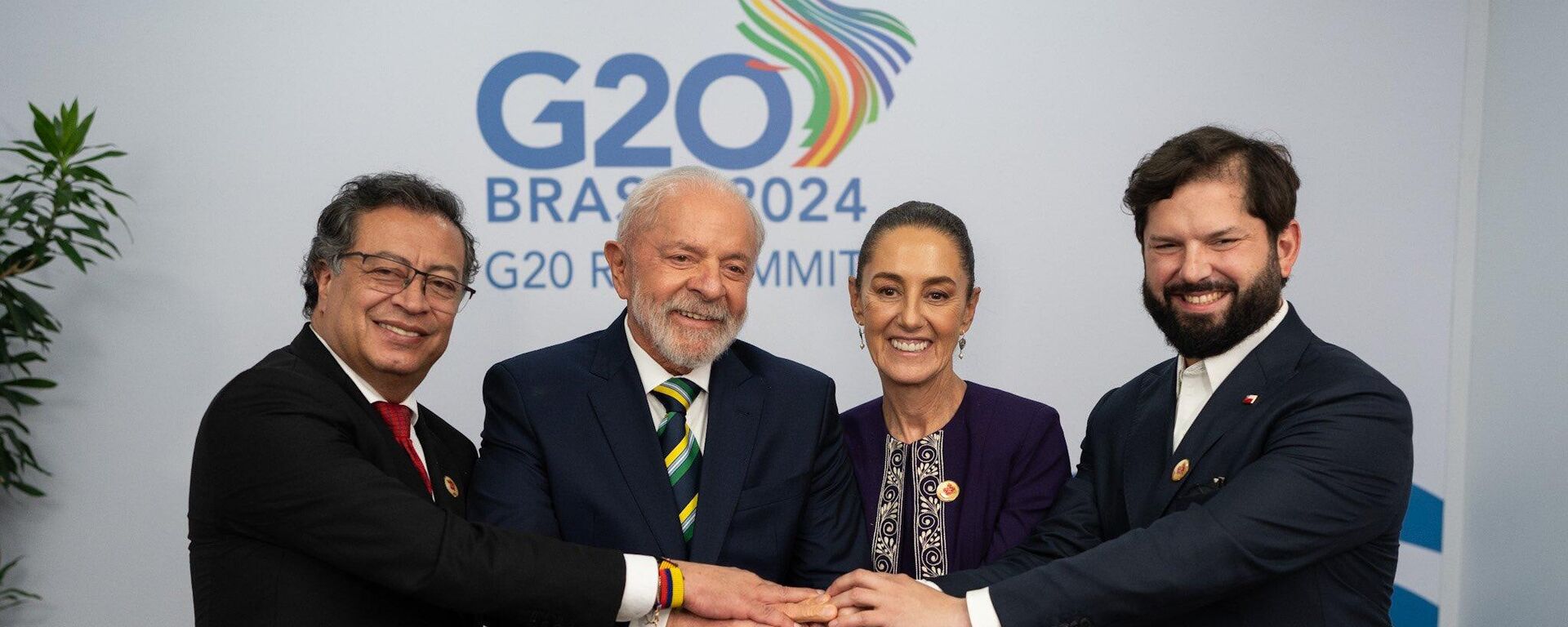 Gustavo Petro, Lula da Silva, Claudia Sheinbaum y Gabriel Boric - Sputnik Mundo, 1920, 20.11.2024