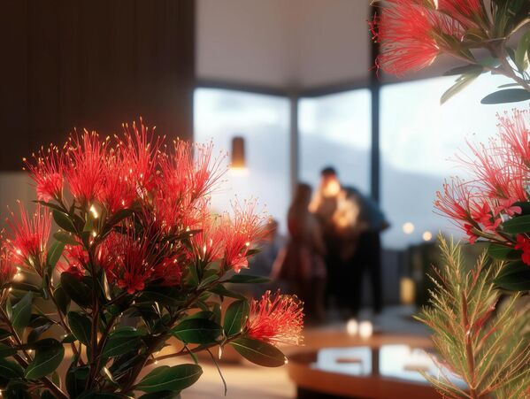 En Australia la planta del metrosidero se utiliza en Nochevieja. Es un árbol australiano de hoja perenne con pequeñas hojas verdes y flores de color crema, que se vuelven rojo oscuro en verano. El metrosidero sirve como sustituto del tradicional árbol de Navidad y crea un ambiente festivo incluso sin adornos. A menudo se regala a los turistas como recuerdo para simbolizar el Año Nuevo australiano. - Sputnik Mundo