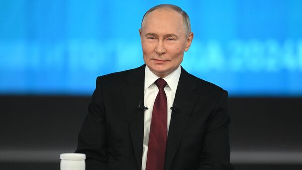 Vladímir Putin, presidente de Rusia, durante la gran rueda de prensa anual, el 19 de diciembre de 2024 - Sputnik Mundo