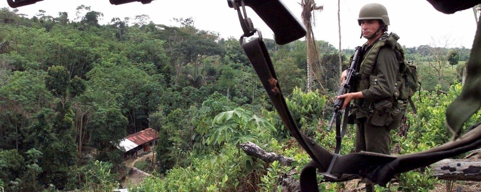 Un elemento de la policía antinarcóticos en un campo de coca cerca de La Gabarra, en la región del Catatumbo, Colombia (imagen referencial) - Sputnik Mundo, 1920, 17.01.2025