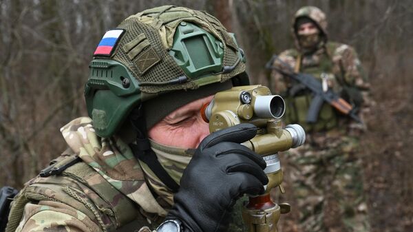 Soldados rusos en la zona de la operación militar especial  - Sputnik Mundo