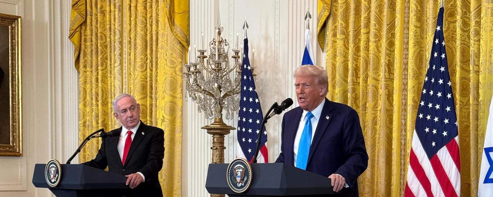 Benjamin Netanyahu, primer ministro de Israel, y Donald Trump, presidente de EEUU - Sputnik Mundo, 1920, 13.06.2025