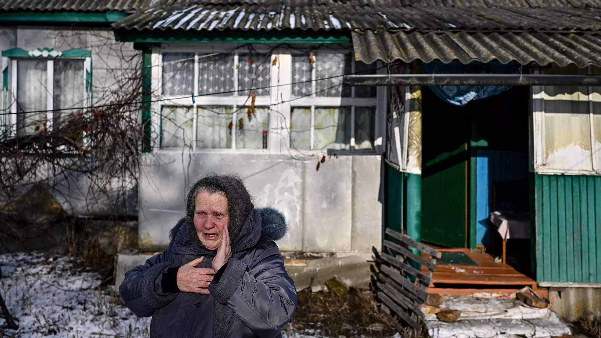 Una residente local de la región rusa de Kursk 