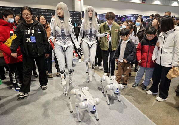 La exposición de robots en el Centro Internacional de Exposiciones de Nanjing, China. - Sputnik Mundo