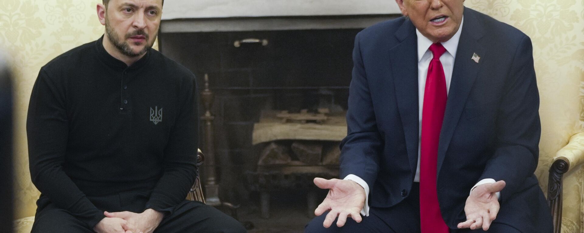El presidente de EEUU, Donald Trump, se reúne con Volodímir Zelenski en el Despacho Oval de la Casa Blanca, el 28 de febrero de 2025, en Washington - Sputnik Mundo, 1920, 12.07.2025
