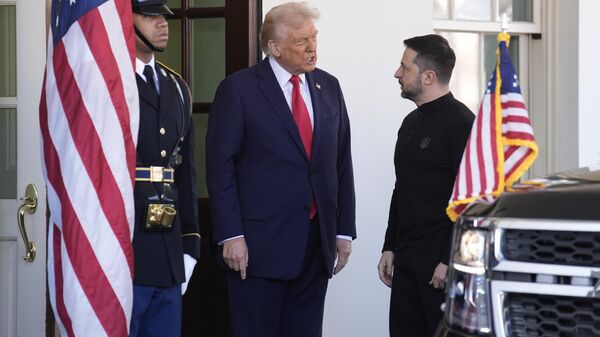 Reunión de Donald Trump y Volodímir Zelenski - Sputnik Mundo
