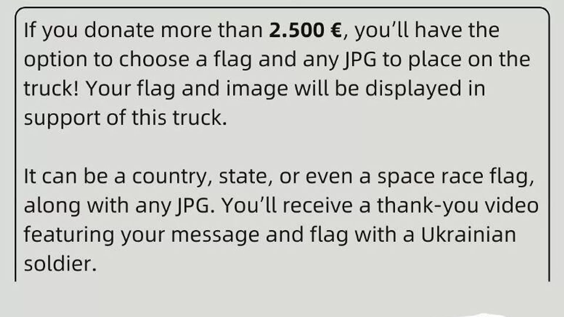 La organización NAFO 69th Sniffing Brigade ofrece dibujar una bandera o una imagen JPG en un vehículo militar ucraniano por una donación de 2.500 euros (captura de pantalla de las redes sociales)