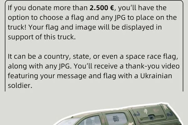 La organización NAFO 69th Sniffing Brigade ofrece dibujar una bandera o una imagen JPG en un vehículo militar ucraniano por una donación de 2.500 euros (captura de pantalla de las redes sociales) La organización NAFO 69th Sniffing Brigade ofrece dibujar una bandera o una imagen JPG en un vehículo militar ucraniano por una donación de 2.500 euros (captura de pantalla de las redes sociales) - Sputnik Mundo