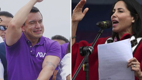 Candidatos a la Presidencia de Ecuador, Daniel Noboa y Luisa González - Sputnik Mundo