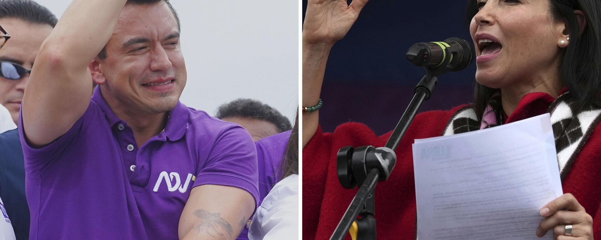 Candidatos a la Presidencia de Ecuador, Daniel Noboa y Luisa González - Sputnik Mundo, 1920, 12.04.2025