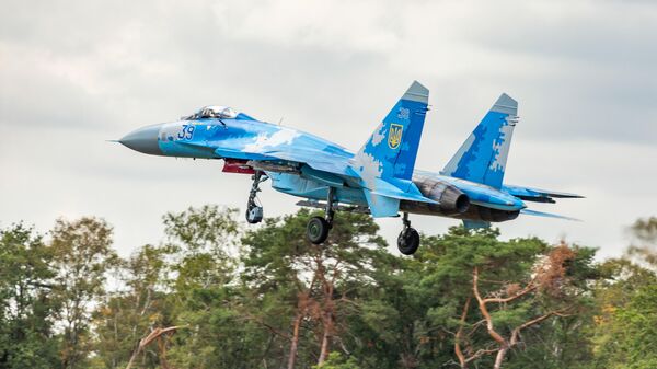 Un caza Su-27 ucraniano - Sputnik Mundo