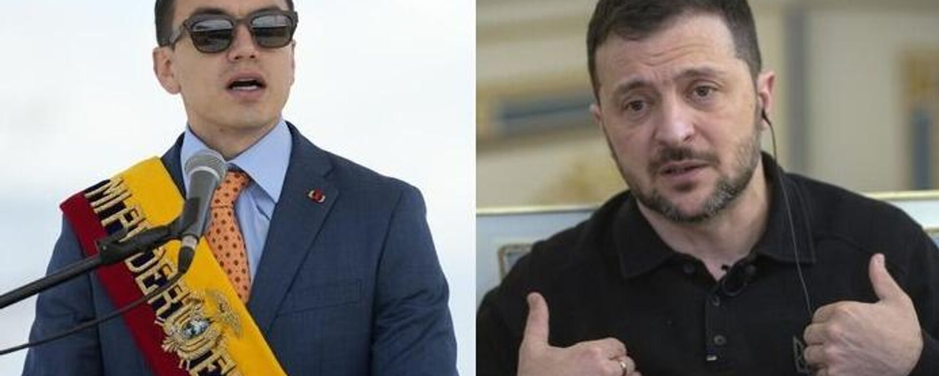 El presidente de Ecuador, Daniel Noboa, y el líder de Ucrania, Volodímir Zelenski - Sputnik Mundo, 1920, 05.05.2025