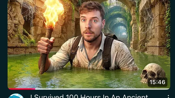El youtuber estadounidense MrBeast en un fotograma de su último video, grabado en varios sitios arqueológicos de México  - Sputnik Mundo